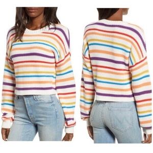 Nordstrom | BP Muticolor Striped Crop Sweater